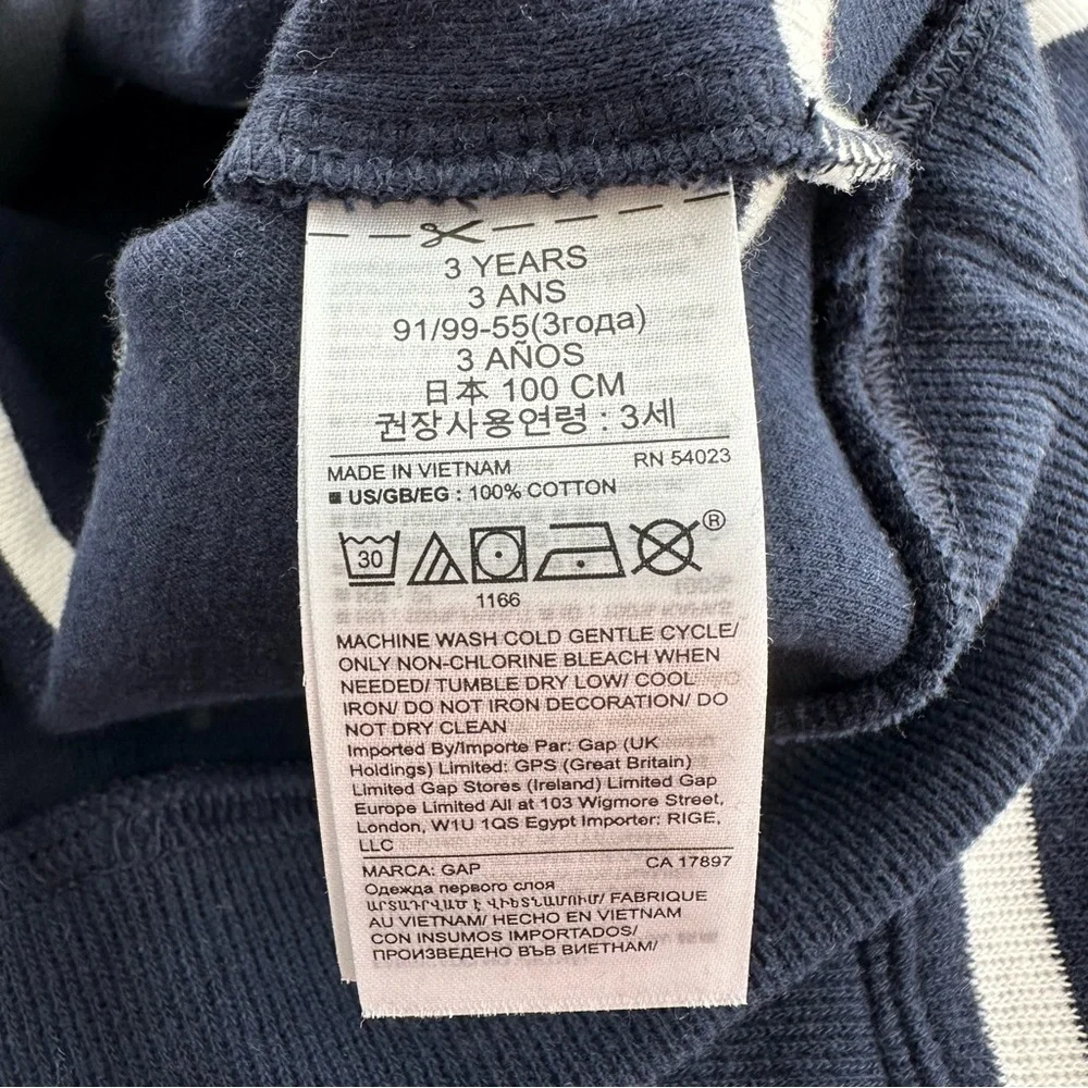 Baby GAP Navy Blue Striped Shawl Neck Sweater, 3T